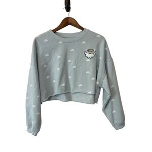 Women's Bratz Cropped Graphic Sweatshirt Size L Blue Kidcore Girly Y2K 90's 00's
